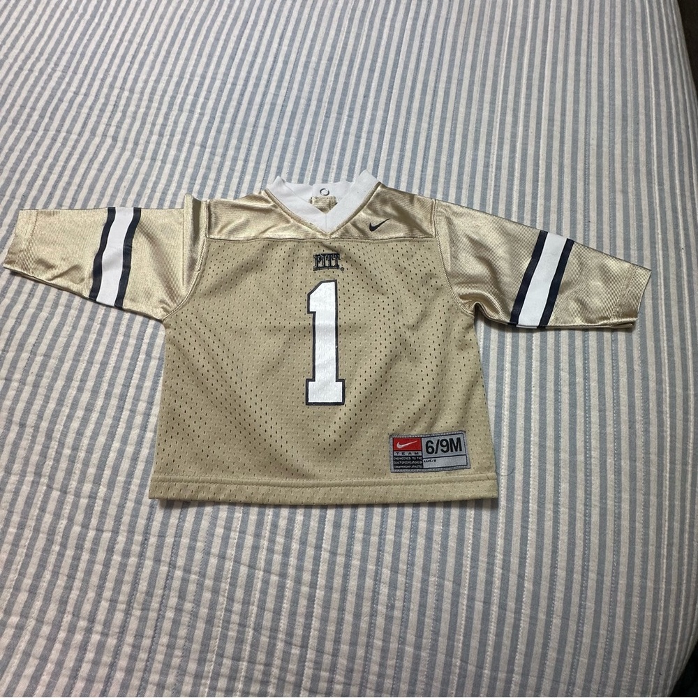 Vintage Nike Pittsburgh Panthers Infant Jersey #1 Gold 6-9M NCAA Team Pitt - Picture 1 of 12